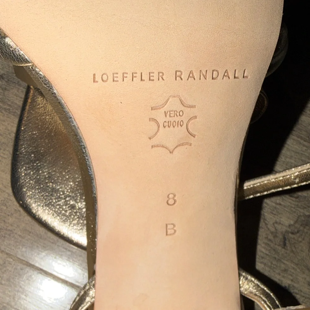 NWT Loeffler Randall Maeve Metallic Gold Knot Bow Ankle Strap Heel - Picture 6 of 12